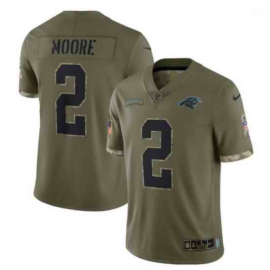 Men Carolina Panthers #2 D  Moore Olive 2022 Salute To Service Limited Stitched Jersey->atlanta falcons->NFL Jersey