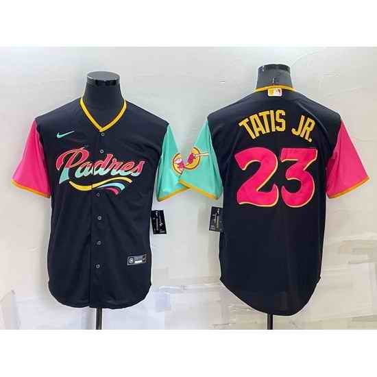Men San Diego Padres #23 Fernando Tatis Jr  2022 Black City Connect Cool Base Stitched Jersey->seattle mariners->MLB Jersey