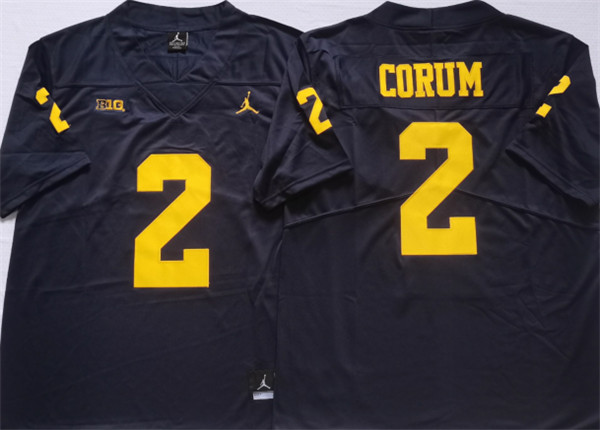 Men's Michigan Wolverines #2 CORUM Blue Stitched Jersey->michigan wolverines->NCAA Jersey