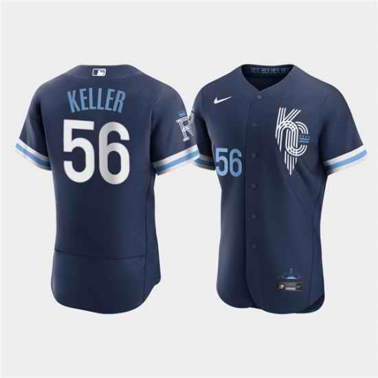 Men Kansas City Royals #56 Brad Keller 2022 Navy City Connect Flex Base Stitched MLB jersey->kansas city royals->MLB Jersey