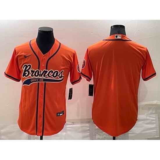 Men Denver Broncos Blank Orange Stitched Jersey->denver broncos->NFL Jersey