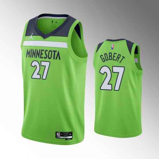 Men Minnesota Timberwolves #27 Rudy Gobert Statement Edition Green 75th Anniversary Swingman Stitched Jersey->nba shorts->NBA Jersey