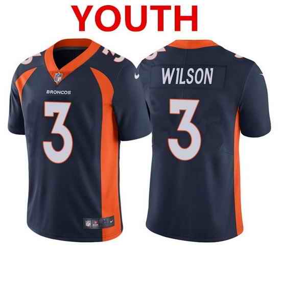 Youth Denver Broncos #3 Russell Wilson Navy Vapor Untouchable Limited Stitched Jersey->youth nfl jersey->Youth Jersey