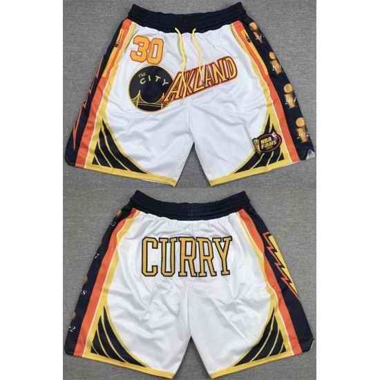 Men Golden State Warriors #30 Stephen Curry White Shorts 28Run Small 29->minnesota timberwolves->NBA Jersey