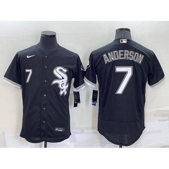 Men Chicago White Sox #7 Tim Anderson Black Flex Base Stitched Jersey->boston red sox->MLB Jersey