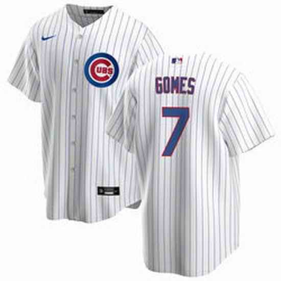 Men Chicago Cubs #7 Yan Gomes White Cool Base Stitched Baseball jersey->chicago cubs->MLB Jersey
