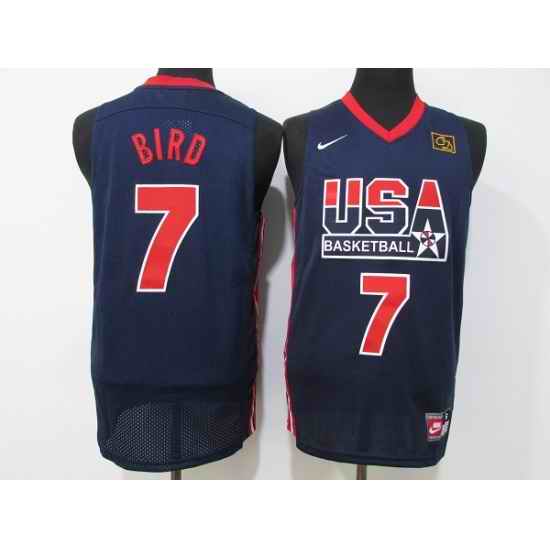Men USA Basketball #7 Larry Bird Navy Stitched Jersey->new york knicks->NBA Jersey