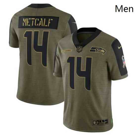Men's Seattle Seahawks DK Metcalf Nike Olive 2021 Salute To Service Limited Player Jersey->seattle seahawks->NFL Jersey