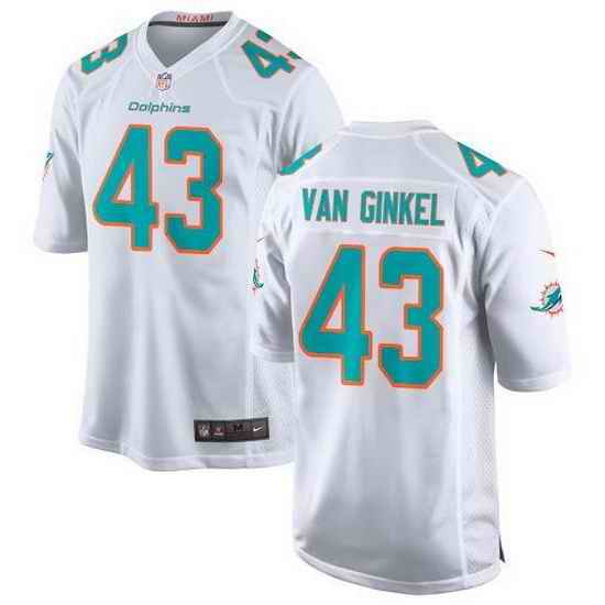 Men Miami Dolphins #43 Andrew Van Ginkel White Stitched Football Jersey->miami dolphins->NFL Jersey