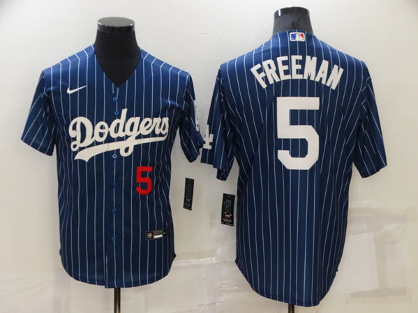 Men's Los Angeles Dodgers #5 Freddie Freeman Navy Cool Base Stitched Jersey->pittsburgh steelers->NFL Jersey