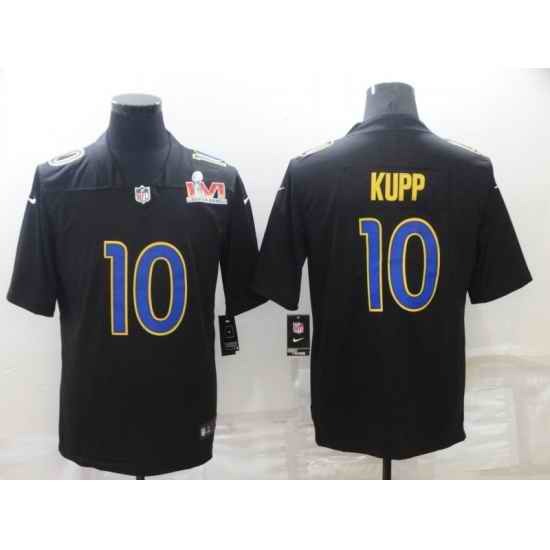 Nike Los Angeles Rams #10 Cooper Kupp Black 2022 Super Bowl LVI Vapor Limited Jersey->los angeles rams->NFL Jersey