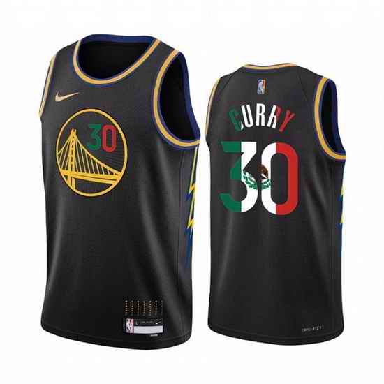 Men Golden State Warriors #30 Stephen Curry 2022 Black Special Mexico City Edition Stitched Jersey->golden state warriors->NBA Jersey