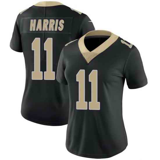 Women New Orleans Saints Deonte Harris #11 Black Vapor Limited Stitched NFL Colo->women nfl jersey->Women Jersey