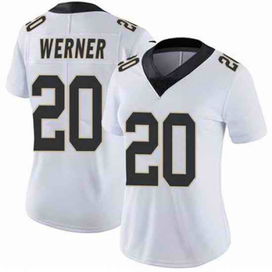 Women New Orleans Saints Pete Werner #20 White Vapor Limited Stitched NFL Jersey->women nfl jersey->Women Jersey