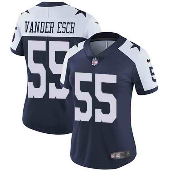 Women Dallas Cowboys #55 Leighton Vander Esch Navy Thanksgiving Limited Stitched Jersey 28Run Small uFF09->women nfl jersey->Women Jersey