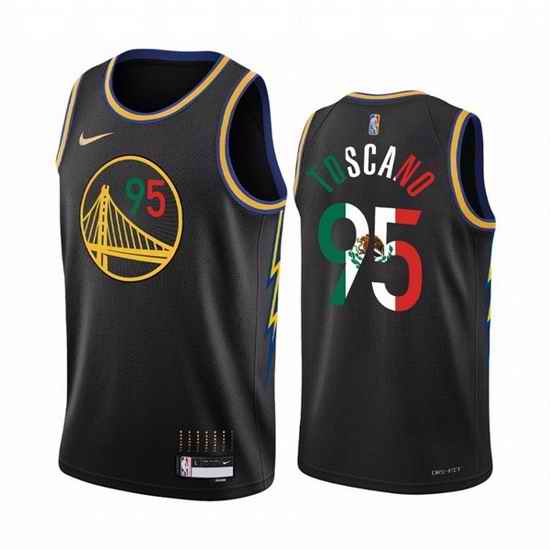 Men Golden State Warriors #95 Juan Toscano Anderson 2022 Black Special Mexico City Edition Stitched Jersey->golden state warriors->NBA Jersey