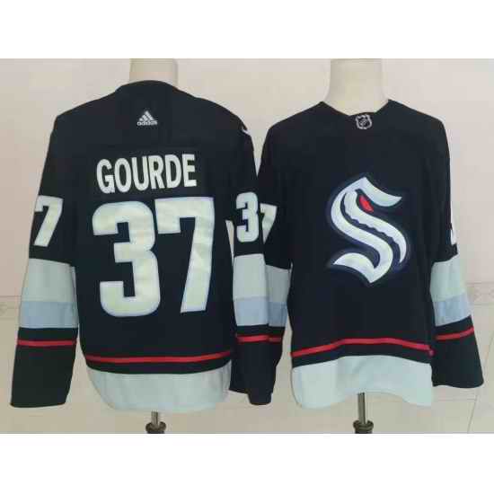 Men Seattle Kraken #37 Yanni Gourde Navy Blue Adidas Stitched NHL Jersey->anaheim ducks->NHL Jersey
