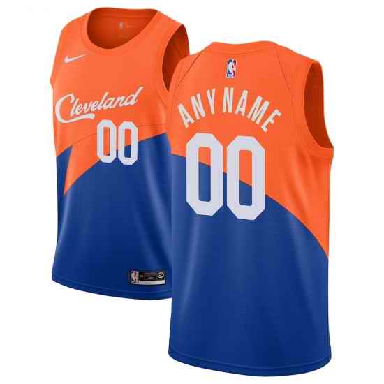 Men Women Youth Toddler Cleveland Cavaliers Orange Blue  Custom Adidas NBA Stitched Jersey->customized nba jersey->Custom Jersey
