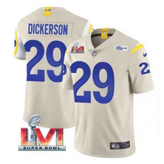Nike Los Angeles Rams #29 Eric Dickerson Bone 2022 Super Bowl LVI Vapor Limited Jersey->los angeles rams->NFL Jersey