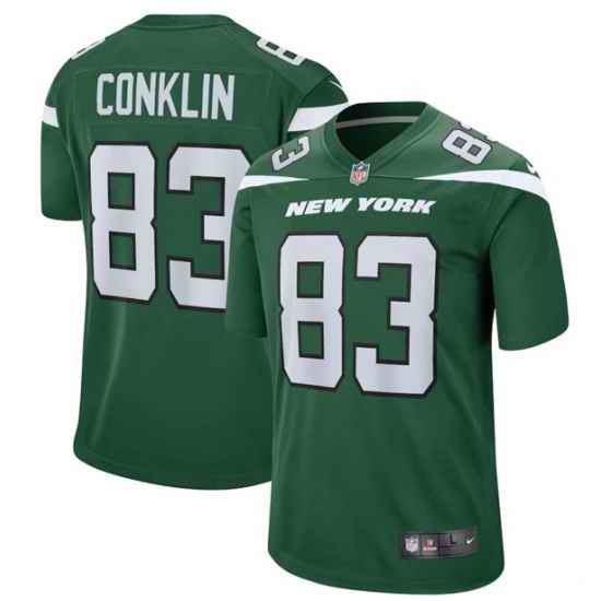 Men New York Jets #83 Tyler Conklin 2022 Green Stitched Game Jersey->new york jets->NFL Jersey