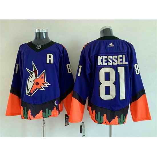 Men Arizona Coyotes #81 Phil Kessel Purple Stitched Jersey->colorado avalanche->NHL Jersey