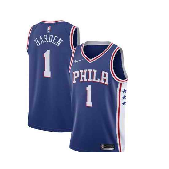 Men Philadelphia 76ers #1 James Harden Blue City edition Stitched jersey->arizona diamondbacks->MLB Jersey