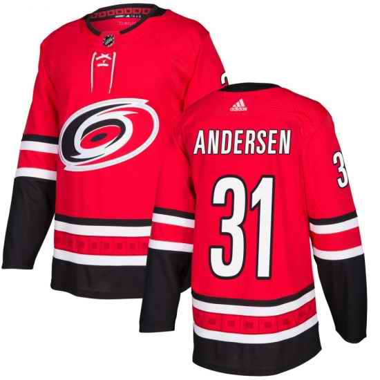Mens Adidas Carolina Hurricanes #31 Frederik Andersen Authentic Red Drift Fashion NHL Jersey->carolina hurricanes->NHL Jersey