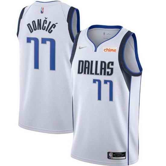 Men's Dallas Mavericks #77 Luka Doncic 75th Anniversary White Stitched Basketball Jersey->dallas mavericks->NBA Jersey