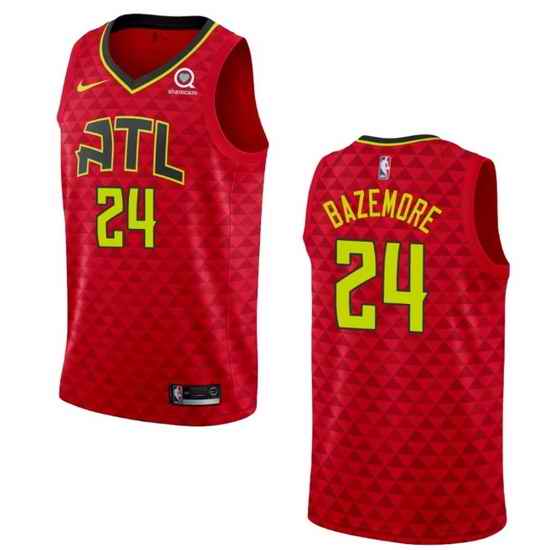 Men Atlanta Hawks #24 Kent Bazemore Red Statement Edition Stitched Jersey->boston celtics->NBA Jersey