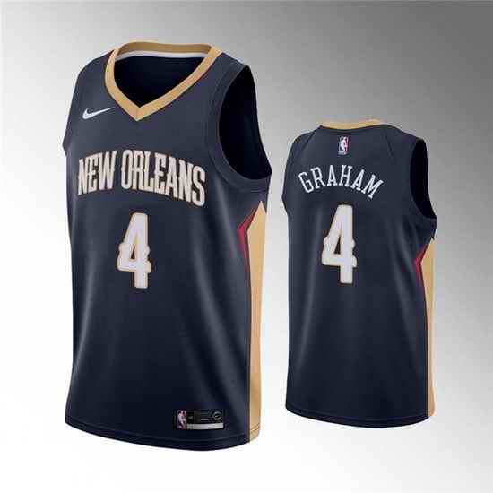Men New Orleans Pelicans #4 Devonte 27 Graham Navy Icon Edition Stitched Jersey->new orleans pelicans->NBA Jersey