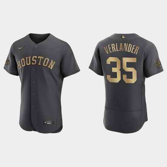 Men Justin Verlander Houston Astros 2022 Mlb All Star Game Authentic Charcoal Jersey->2022 all star->MLB Jersey