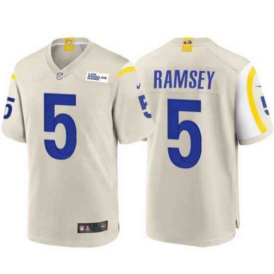 Men Los Angeles Rams #5 Jalen Ramsey Bone Stitched Football Limited Jersey->women nfl jersey->Women Jersey