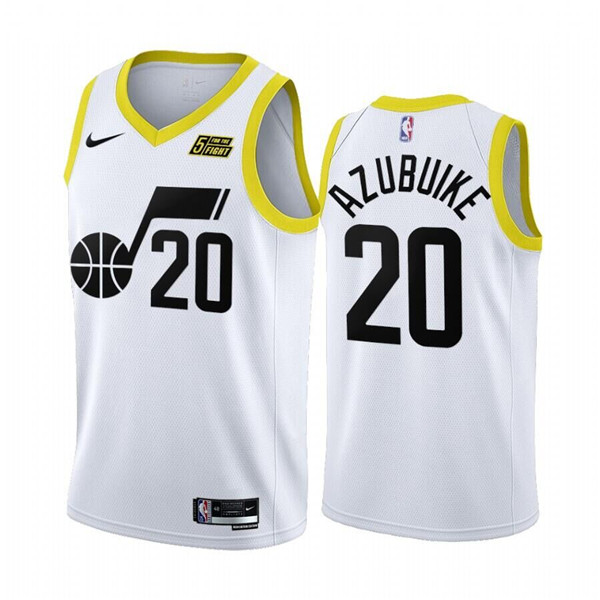 Men's Utah Jazz #20 Udoka Azubuike White 2022/23 Association Edition Stitched Basketball Jersey->los angeles rams->NFL Jersey
