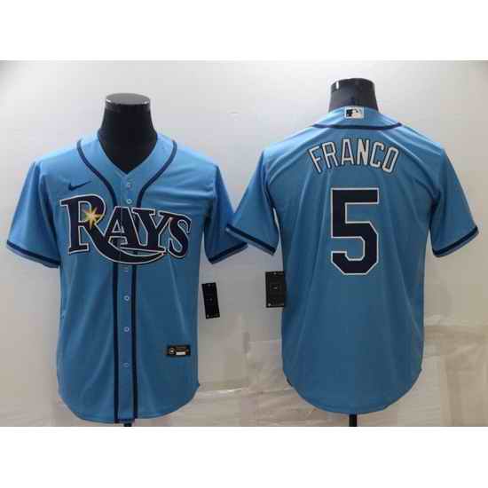 Men Tampa Bay Rays #5 Wander Franco Blue Cool Base Stitched Baseball Jerse->texas rangers->MLB Jersey
