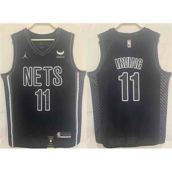 Men Brooklyn Nets #11 Kyrie Irving Black Stitched Basketball Jersey->charlotte hornets->NBA Jersey