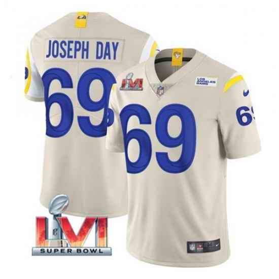 Nike Los Angeles Rams #69 Sebastian Joseph Day Bone 2022 Super Bowl LVI Vapor Limited Jersey->los angeles rams->NFL Jersey
