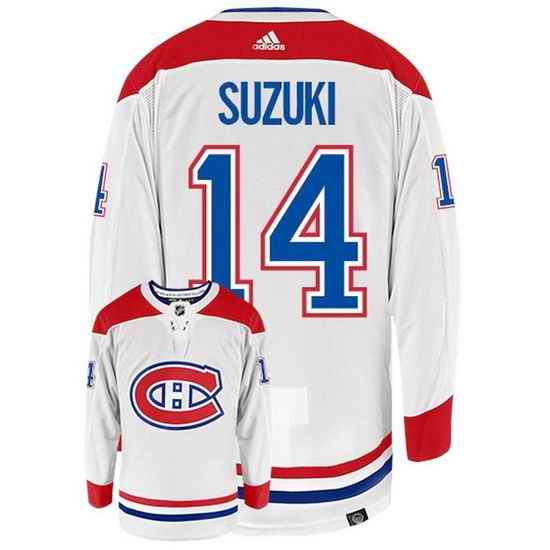 Men Montreal Canadiens #14 Nick Suzuki White Stitched Jerse->new jersey devils->NHL Jersey
