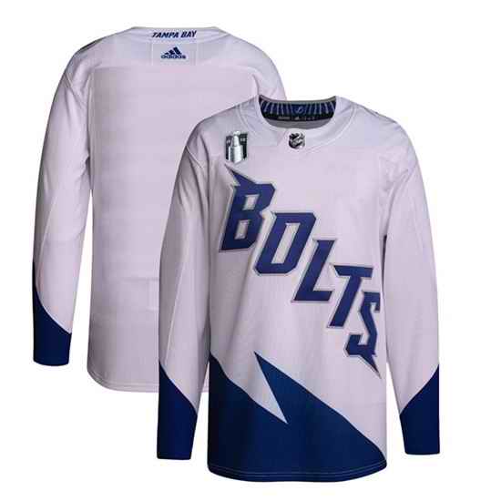 Men Tampa Bay Lightning Blank 2022 White Stanley Cup Final Patch Stitched Jersey->toronto maple leafs->NHL Jersey