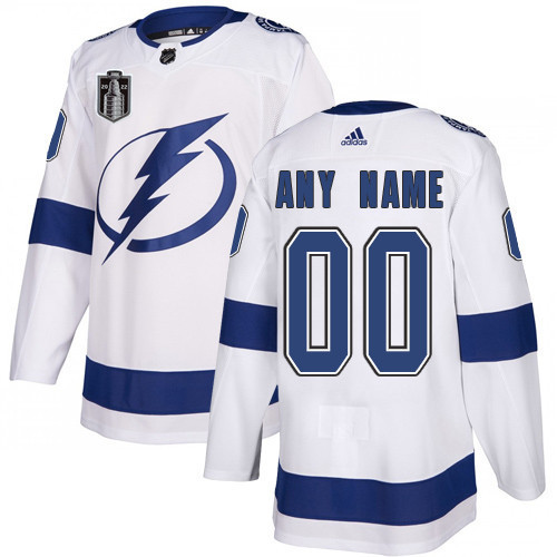 Men's Tampa Bay Lightning Custom 2022 White Stanley Cup Final Patch Stitched Jersey->columbus blue jackets->NHL Jersey