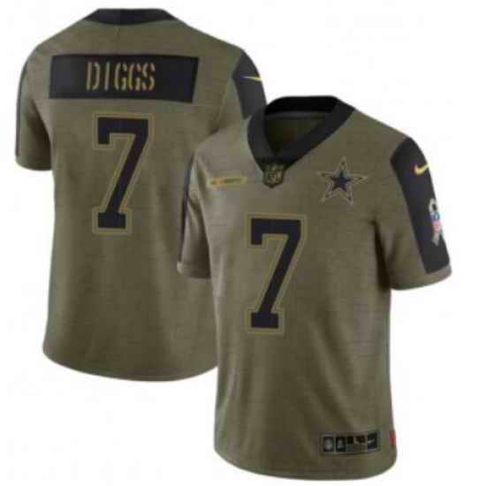 Men Olive Dallas Cowboys #7 Trevon Diggs 2021 Salute To Service Limited Stitched Jersey->women nfl jersey->Women Jersey