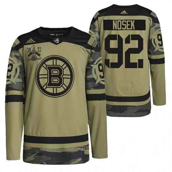 Men Boston Bruins #92 Tomas Nosek 2022 Camo Military Appreciation Night Stitched jersey->buffalo sabres->NHL Jersey