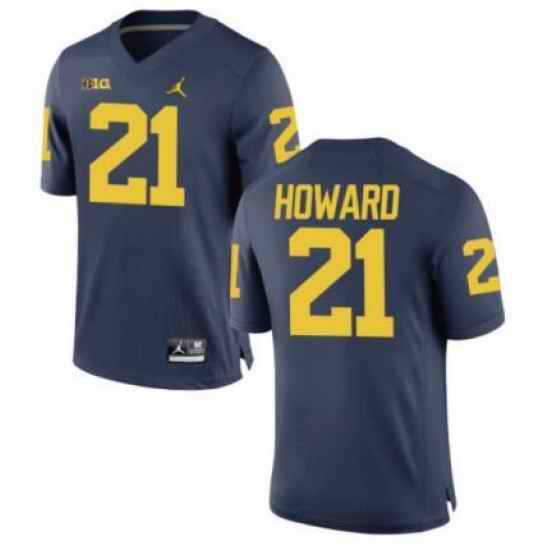 Men NCAA Michigan Desmond Howard #21 Navy Blue Stitched Jersey->ohio state buckeyes->NCAA Jersey