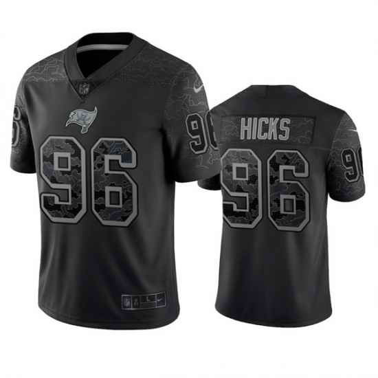 Men Tampa Bay Buccaneers #96 Akiem Hicks Black Reflective Limited Stitched Jersey->tennessee titans->NFL Jersey