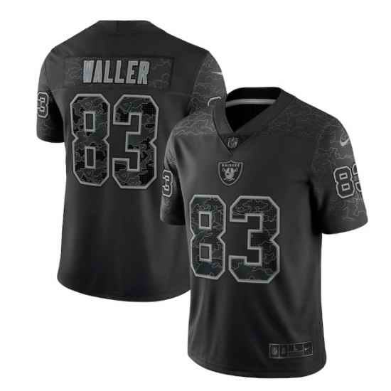 Men Las Vegas Raiders #83 Darren Waller Black Reflective Limited Stitched Football Jersey->los angeles chargers->NFL Jersey