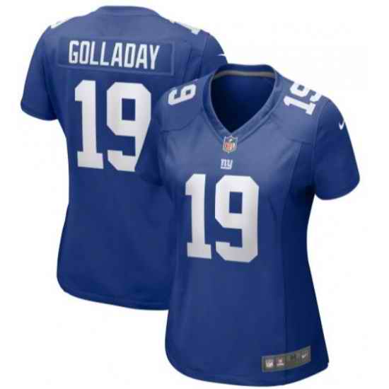 Women Nike New York Giants #19 Kenny Golladay Blue Stitched NFL Vapor Untouchable Limited Jersey->women nfl jersey->Women Jersey