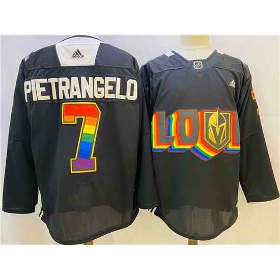 Men Vegas Golden Knights #7 Alex Pietrangelo 2022 Black Pride Night Stitched Jersey->toronto maple leafs->NHL Jersey