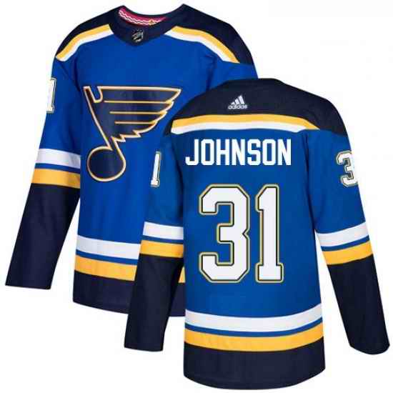 Youth Adidas St Louis Blues #31 Chad Johnson Authentic Royal Blue Home NHL Jersey->youth nhl jersey->Youth Jersey