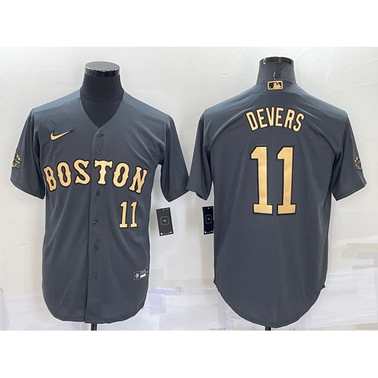 Men Boston Red Sox #11 Rafael Devers 2022 All Star Charcoal Cool Base Stitched Jersey->chicago cubs->MLB Jersey