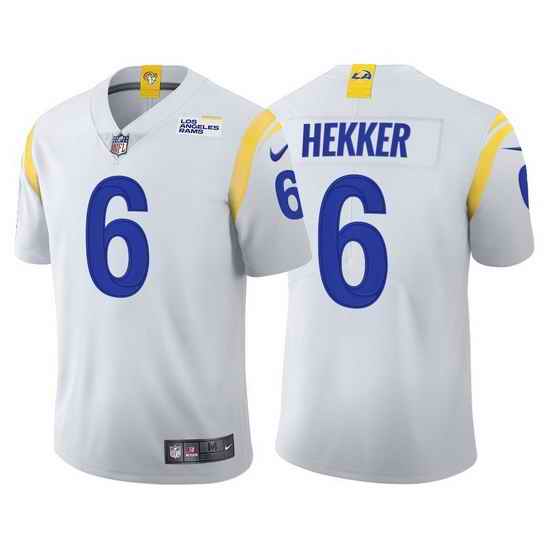 Men Los Angeles Rams #6 Johnny Hekker Vapor Limited White Jersey->los angeles rams->NFL Jersey