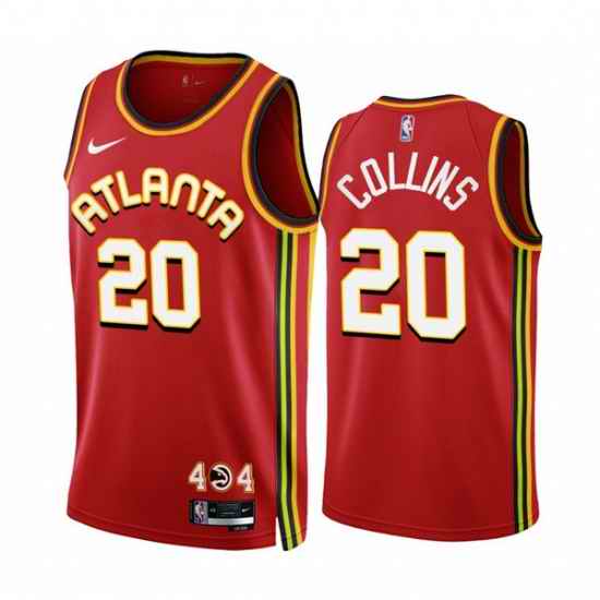 Men's Atlanta Hawks #20 John Collins 2022-23 Red Icon Edition Stitched Jersey->boston celtics->NBA Jersey